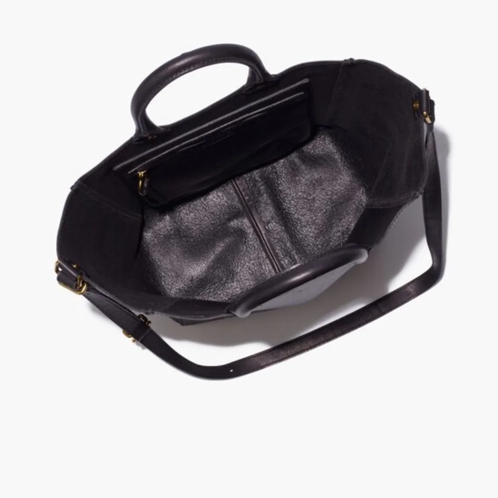 Madewell Abroad Black Leather Crossbody Tote Bag - Picture 2 of 15